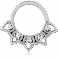 SURGICAL STEEL JEWELLED SEAMLESS RING