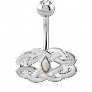 SURGICAL STEEL JEWELED NAVEL BANANA