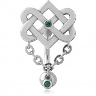 SURGICAL STEEL JEWELED NAVEL BANANA