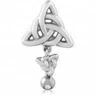 SURGICAL STEEL JEWELLED NAVEL BANANA