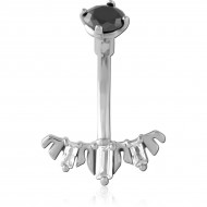 SURGICAL STEEL JEWELED NAVEL BANANA