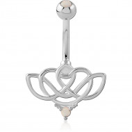 SURGICAL STEEL JEWELED NAVEL BANANA