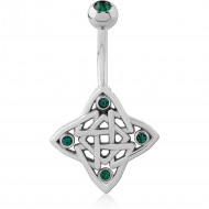 SURGICAL STEEL JEWELED NAVEL BANANA