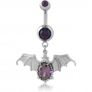 SURGICAL STEEL DOUBLE JEWELED NAVEL BANANA