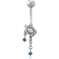 SURGICAL STEEL JEWELED NAVEL BANANA