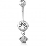 SURGICAL STEEL JEWELED NAVEL BANANA
