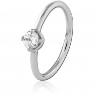 SURGICAL STEEL ANNEALED JEWELED FIXED BFEAD RING PIERCING