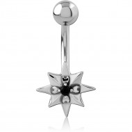 SURGICAL STEEL JEWELED NAVEL BANANA