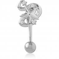 SURGICAL STEEL JEWELED NAVEL BANANA
