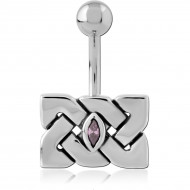 SURGICAL STEEL JEWELED NAVEL BANANA