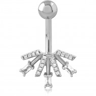 SURGICAL STEEL JEWELED NAVEL BANANA