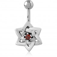 SURGICAL STEEL JEWELLED NAVEL BANANA