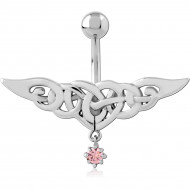 SURGICAL STEEL JEWELED NAVEL BANANA