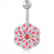 SURGICAL STEEL JEWELLED NAVEL BANANA