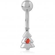 SURGICAL STEEL JEWELLED NAVEL BANANA