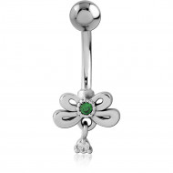 SURGICAL STEEL JEWELED NAVEL BANANA