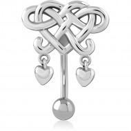 SURGICAL STEEL JEWELLED NAVEL BANANA