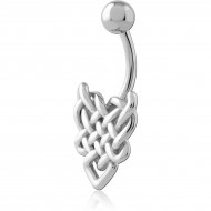 SURGICAL STEEL JEWELLED NAVEL BANANA