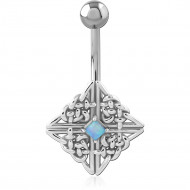 SURGICAL STEEL JEWELLED NAVEL BANANA