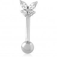 SURGICAL STEEL JEWELED NAVEL BANANA