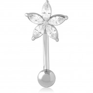 SURGICAL STEEL JEWELED NAVEL BANANA