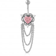 SURGICAL STEEL JEWELED NAVEL BANANA
