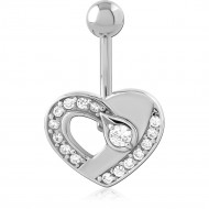 SURGICAL STEEL JEWELLED NAVEL BANANA