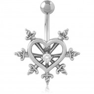 SURGICAL STEEL JEWELLED NAVEL BANANA
