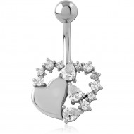 SURGICAL STEEL JEWELED NAVEL BANANA