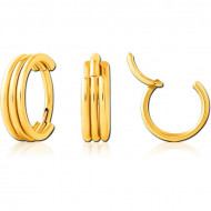 GOLD PVD 18K COATED SURGICAL STEEL HINGED SEGMENT RING PIERCING