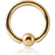 GOLD PVD 18K COATED SURGICAL STEEL BALL CLOSURE RING