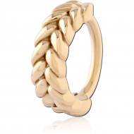 GOLD PVD 18K COATED SURGICAL STEEL SEAMLESS RING BRAIDED CHAIN DESIGN