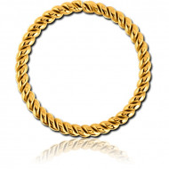 GOLD PVD 18K COATED SURGICAL STEEL SEAMLESS RING - TWIST