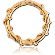 GOLD PVD 18K COATED SURGICAL STEEL SEAMLESS RING - TWIST WIRE