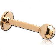 GOLD PVD 18K COATED SURGICAL STEEL INTERNALLY THREADED MICRO LABRET