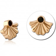 GOLD PVD 18K SURGICAL STEEL JEWELED MICRO ATTACHMENT FOR 1.2MM INTERNALLY THREADED PINS
