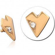 GOLD PVD 18K COATED SURGICAL STEEL JEWELED MICRO ATTACHMENT FOR 1.2MM INTERNALLY THREADED PINS