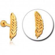 GOLD PVD 18K COATED SURGICAL STEEL TRAGUS MICRO BARBELL