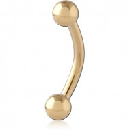 GOLD PVD COATED SURGICAL STEEL CURVED MICRO BARBELL PIERCING