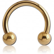 GOLD PVD 18K COATED SURGICAL STEEL MICRO CIRCULAR BARBELL