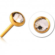 GOLD PVD 18K COATED SURGICAL STEEL JEWELED THREADLESS DISC