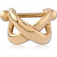 GOLD PVD 18K COATED SURGICAL STEEL CARTILAGE SHIELD - INFINITY