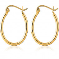 GOLD PVD 18K COATED SURGICAL STEEL WIRE HOOP EARRINGS