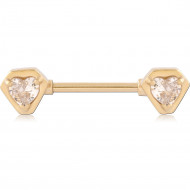 GOLD PVD 18K COATED SURGICAL STEEL NIPPLE BAR