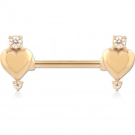 GOLD PVD 18K COATED SURGICAL STEEL NIPPLE BAR