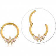 GOLD PVD 18K COATED SURGICAL STEEL JEWELED MULTI PURPOSE CLICKER