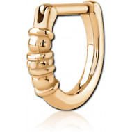GOLD PVD 18K COATED SURGICAL STEEL TRAGUS CLICKER