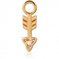 STERLING SILVER 925 GOLD PVD 18K JEWELED SLIDING CHARM FOR HINGED SEGMENT RING