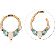 STERLING SILVER 925 GOLD PLATED 18K JEWELED MULTI PURPOSE CLICKER