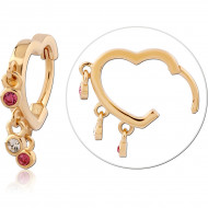 STERLING SILVER 925 GOLD PLATED 18K JEWELED MULTI PURPOSE CLICKER